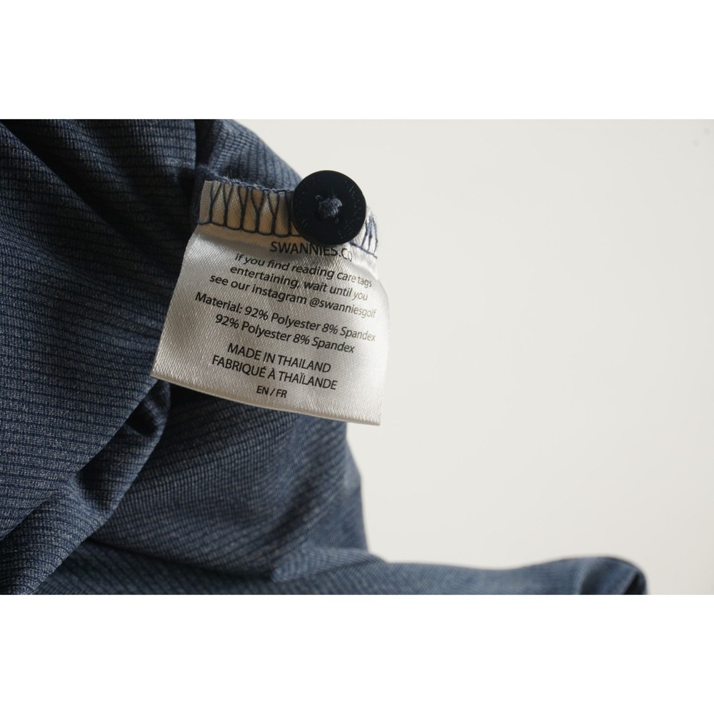 Swannies Performance Golf Polo Shirt Men's XL Short Sleeve Blue Micro-Stripe - Picture 6 of 7